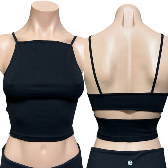 Free People Movement Tighten Up Keyhole Long Tank Top Black NWOT - Picture 8 of 8